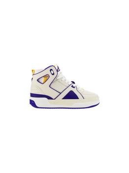 Just Don | Just Don Men's  White Leather Hi Top Sneakers商品图片,8.1折