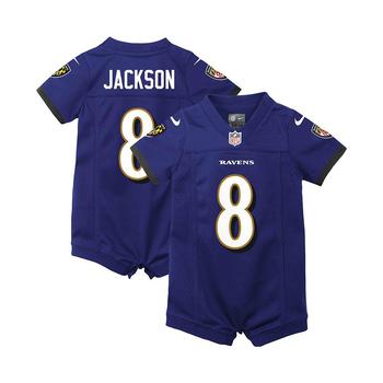 NIKE | Boys and Girls Newborn and Infant Lamar Jackson Purple Baltimore Ravens Romper Jersey商品图片,