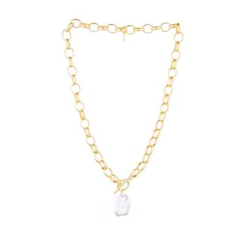 商品Ettika Jewelry | Imitation Pearl Nugget Pendant and 18K Gold Plated Necklace,商家Macy's,价格¥501图片