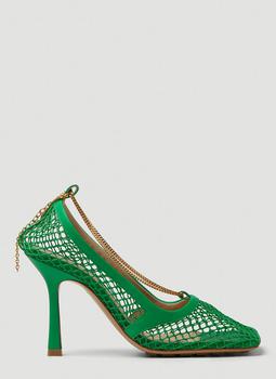 推荐Stretch Pump Heeled Sandals in Green商品