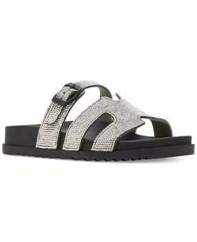 Madden Girl | Women's Darling Rhinestone Embellished Footbed Slide Sandals,商家Macy's,价格¥150