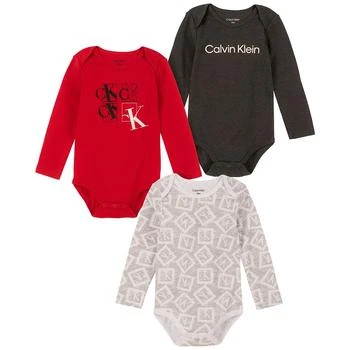 Calvin Klein | Baby Boys Multi Long Sleeve Bodysuits, Pack of 3 6折