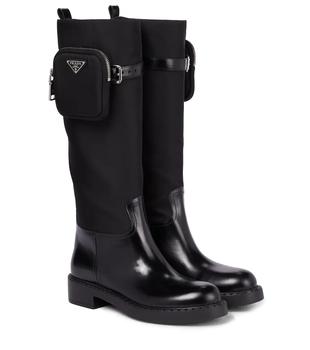 Prada | Leather, nylon and rubber boots商品图片,