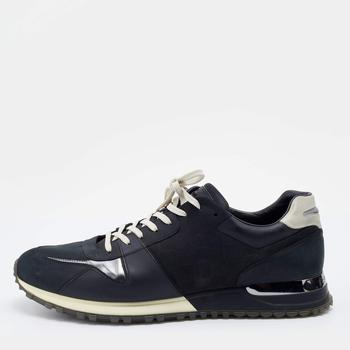 lv男鞋, [二手商品] Louis Vuitton | Louis Vuitton Black Damier Nubuck And Leather Run Away Lace Up Sneakers Size 45商品图片 