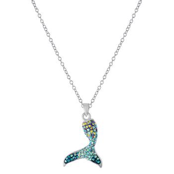 推荐Crystal Mermaid Tail Pendant 16+2" Extender Chain In Silver Plated商品