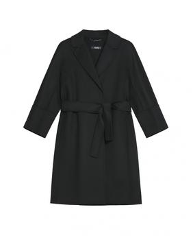 推荐Max Mara coat in pure black arm wool商品