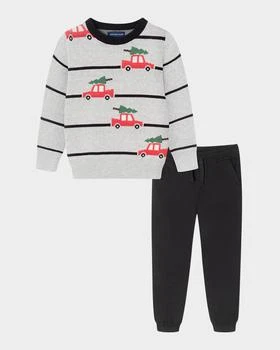 Andy & Evan | Boy's Striped Holiday Sweater W/ Twill Pants Set, Size 2T-8,商家Neiman Marcus,价格¥456