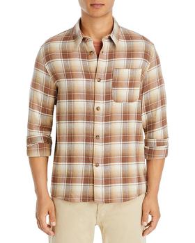 推荐Trek Cotton & Linen Plaid Regular Fit Button Down Shirt Jacket商品