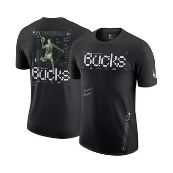 NIKE | Men's Black Milwaukee Bucks Courtside Air Traffic Control Max90 T-shirt,商家Macy's,价格¥265