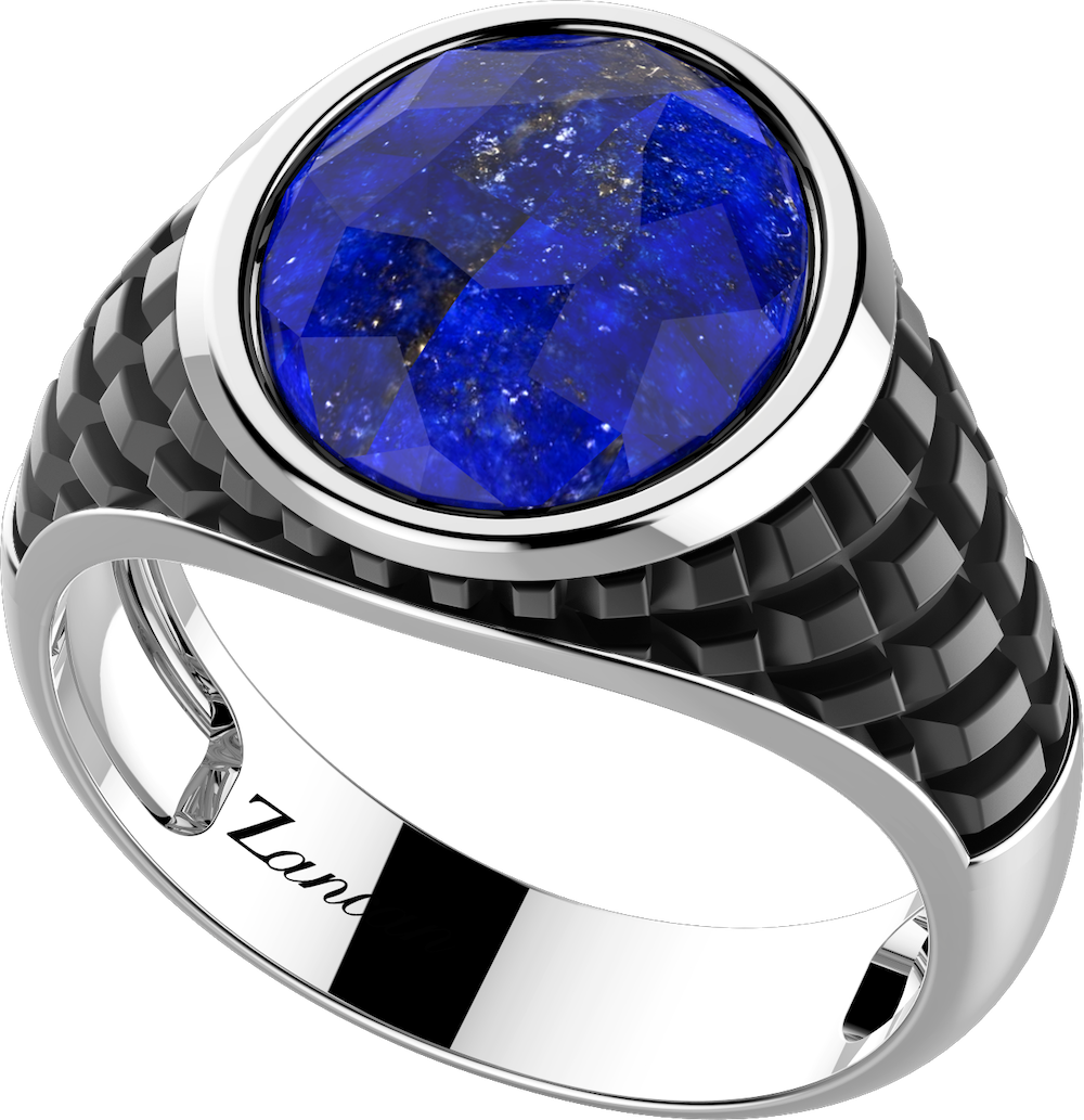 商品Zancan | Silver ring with natural stone and geometric patterns,商家Zancan Gioielli,价格¥1722图片