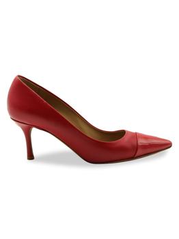 tory burch鞋高帮鞋, [二手商品] Tory Burch | Tory Burch Penelope Cap Toe Pumps In Red Leather Heels Pumps商品图片 