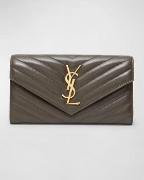Yves Saint Laurent | YSL Monogram Large Envelope Flap Wallet in Smooth Leather,商家Neiman Marcus,价格¥8415