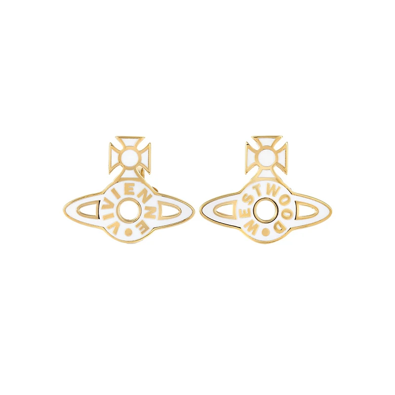 Vivienne Westwood | VIVIENNE WESTWOOD/西太后 女士金色/白色黄铜字母耳钉,商家VPF,价格¥580