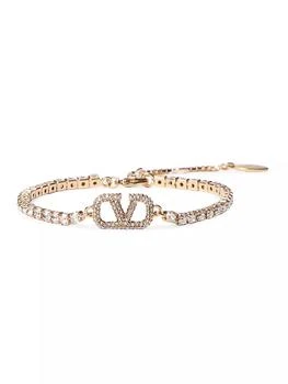 Valentino | V-Logo Signature Metal and Swarovski Crystal Bracelet,商家Saks Fifth Avenue,价格¥6377