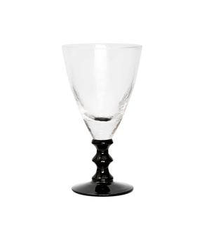 商品Set of 6 Black Stemmed Wine Glasses图片