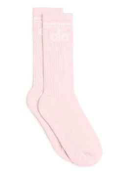 推荐Unisex Throwback Sock - Powder Pink/White商品