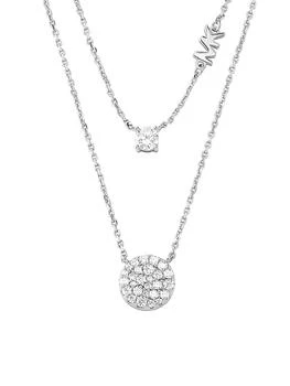 Michael Kors | Sterling Silver & Cubic Zirconia Layered Pendant Necklace 