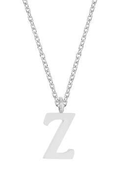 商品Trendy Women Jewelry Elaina White Gold Rhodium Stainless Steel Z Initial Necklace,商家Belk,价格¥103图片