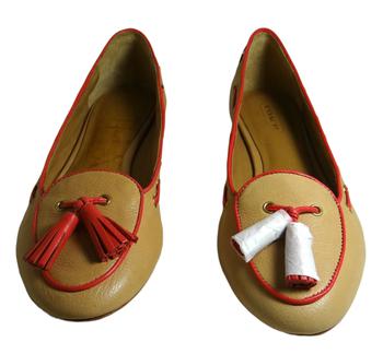 coach鞋男鞋, Coach | Coach Manika Soft Tan Leather Flat Shoes商品图片 