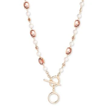 Ralph Lauren | Gold-Tone Crystal & Imitation Pearl Collar Necklace, 16" + 1" extender,商家Macy's,价格¥506