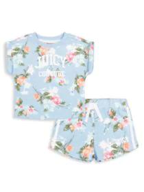 product Little Girl's 2-Piece Floral-Print Top & Shorts Set image