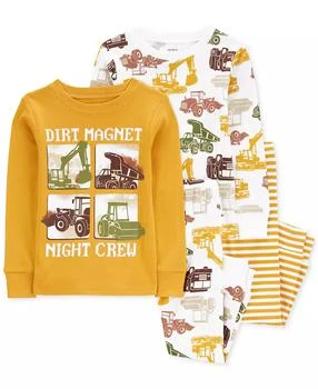 Carter's | Toddler Boys Construction-Print 100% Snug-Fit Cotton Pajamas, 4 Piece Set,商家Macy's,价格¥155