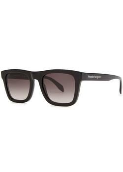 Alexander McQueen | Black wayfarer-style sunglasses商品图片,