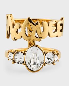 商品Alexander McQueen | Crystal Graffiti Logo Ring,商家Neiman Marcus,价格¥3259图片