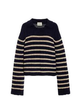 推荐Mateo Striped Polo Cashmere Sweater商品