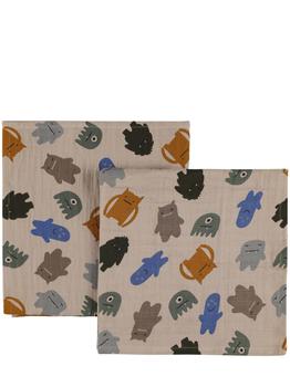 商品Set Of 2 Organic Muslin Cotton Blankets图片