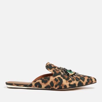 推荐Kurt Geiger London Olive Leopard-Print Embellished Canvas Mules商品