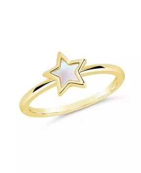 Sterling Forever | Genuine Mother of Pearl Star Bez Ring,商家Macy's,价格¥186