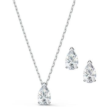 推荐Silver-Tone Crystal Pendant Necklace & Stud Earrings Set商品