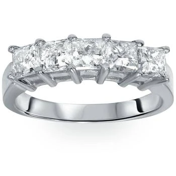 2ct Princess Cut Diamond Wedding Anniversary Ring Womens Band 14k White Gold