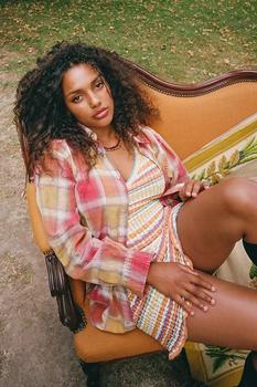 product Urban Renewal Recycled Acid Wash  Plaid Flannel Shirt image