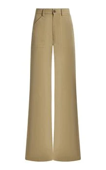 推荐NILI LOTAN - Quentin Oversized Cotton Wide-Leg Pants   - Khaki - US 4 - Moda Operandi商品