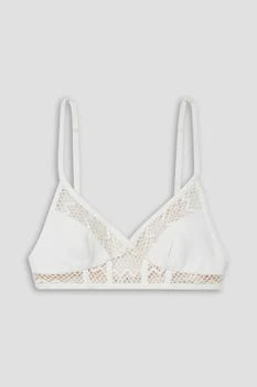 PatBO | Tulle-trimmed woven bra top,商家THE OUTNET US,价格¥418
