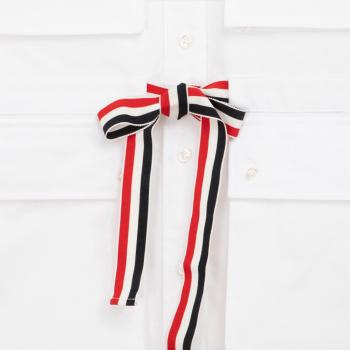 thom browne衬衫新款, Thom Browne | Thom Browne 女士白色红白黑三色彩带衬衫 FLL098E-06177-100商品图片 独家减免邮费