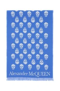 推荐Alexander mcqueen reversible skull wool scarf商品