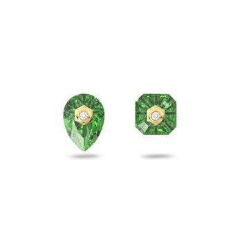 推荐Numina stud earrings asymmetrical green gold-tone plated商品