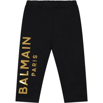 商品Balmain | Balmain Black Leggings For Babygirl With Gold Logo,商家Italist,价格¥1355图片