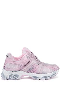 推荐Phantom pink distressed panelled mesh sneakers商品
