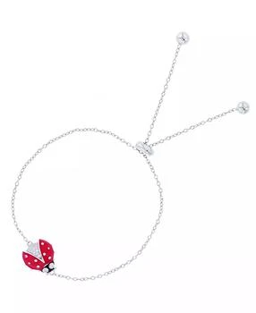 Macy's | Cubic Zirconia Enamel Lady Bug Adjustable Bolo Bracelet in Sterling Silver (Also in 14k Gold Over Silver),商家Macy's,价格¥199