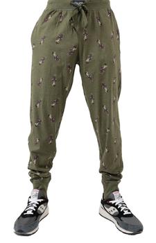 推荐(PK79RL-AZMO) Rib Waistband Pajama Jogger - Green/Heritage Bear AOP商品