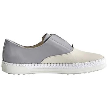 Tod's | Ladies Slip on Sneakers with Mettalic Effect in White/Medium Cement 2.4折