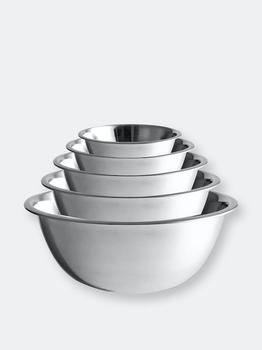 商品Stainless Steel Rust-free Extra Durable Set of 5 Mixing Bowls 4"6”8”10”12” Silver (Grey),商家Verishop,价格¥311图片
