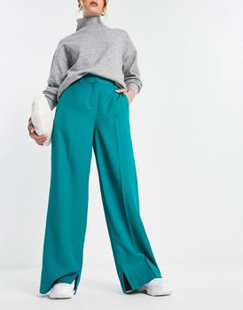 推荐Y.A.S tailored wide leg trouser co-ord in teal商品