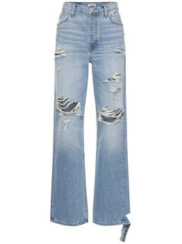 推荐Loose Long Cotton Denim Jeans商品