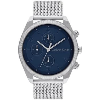 Calvin Klein | Men's Multifunction Silver-Tone Stainless Steel Mesh Bracelet Watch 44mm 