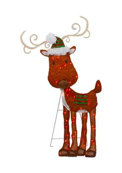 推荐32Inch Lighted 2D Chenille Reindeer Outdoor Christmas Decoration商品